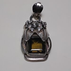 Southwest 925 Silver Smoky Quartz Pendant